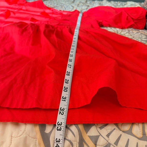 Band of the free boutique puff sleeve red mini dress, bow front, Large - Picture 9 of 10